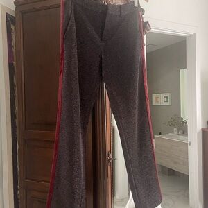 SCOTCH & SODA  LUREX PANTS WITH VELVET SIDE PANEL. Like New